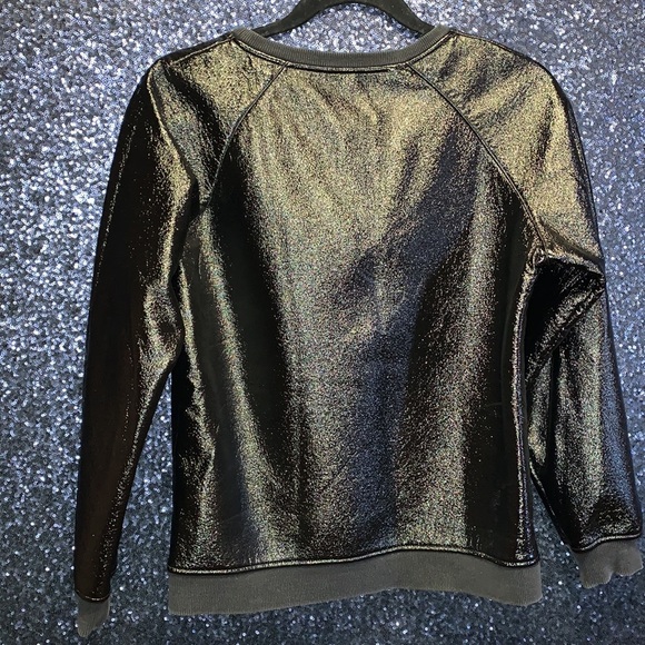 Crew neck wet look sweater - Picture 3 of 3
